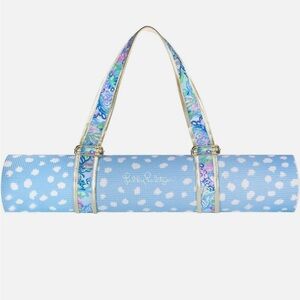 Lilly Pulitzer Blue Yoga Mat with Multicolor Straps